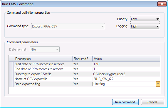 Export: PPAs CSV